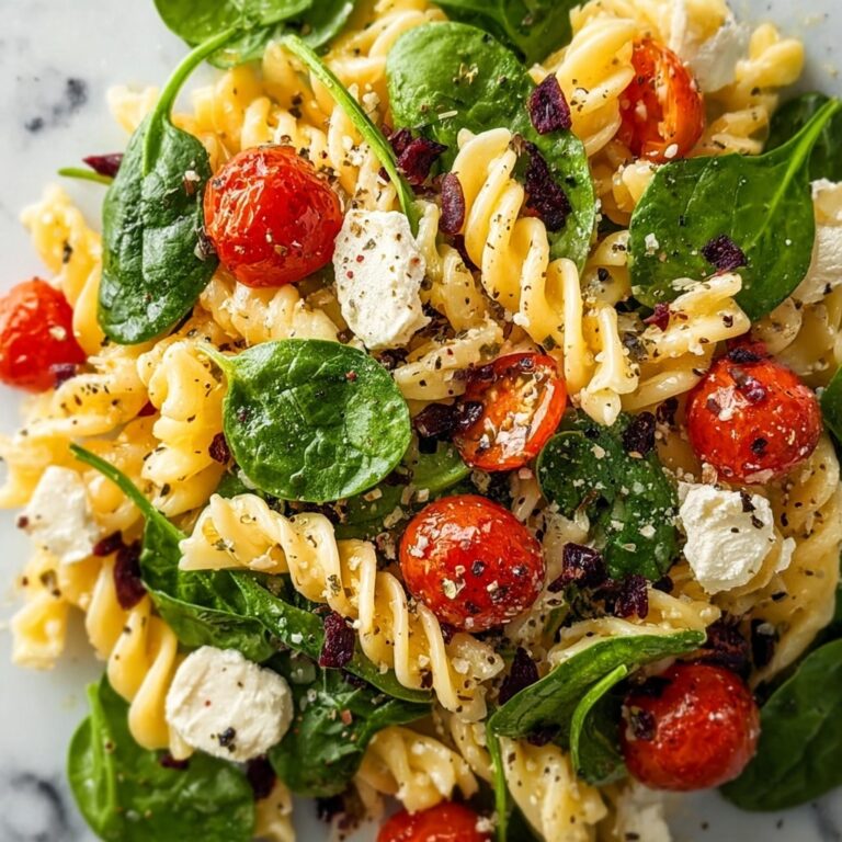 Vibrant Spinach Pasta Salad with Feta and Sweet Cranberries Recipe