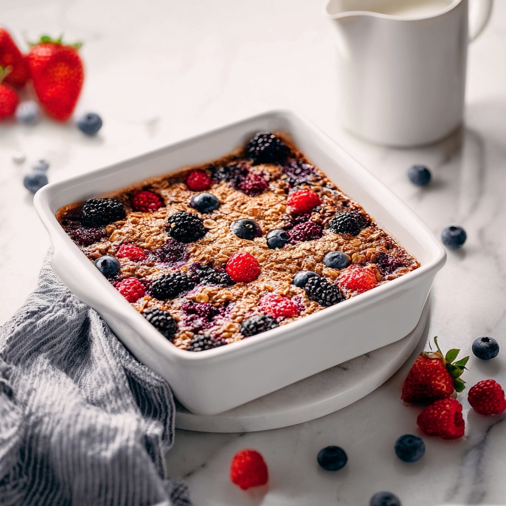 Baked Oatmeal with Fresh Berries and Warm Spices Recipe - Recipe Image