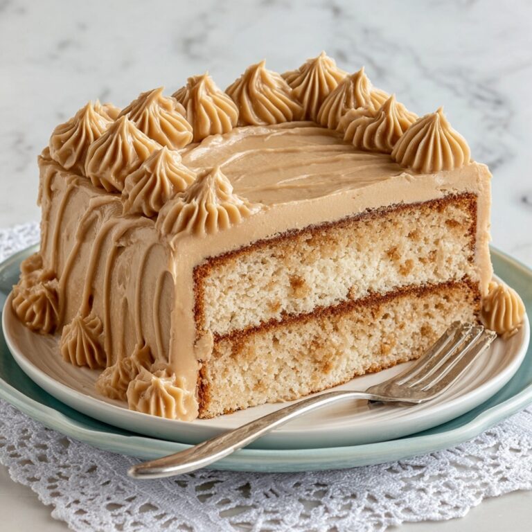 Vanilla Cream Cake with Quick Caramel Frosting Recipe