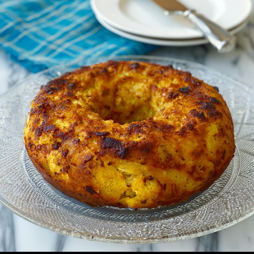 Cheesy Breakfast Bundt Cake with Bacon and Eggs Recipe - Recipe Image