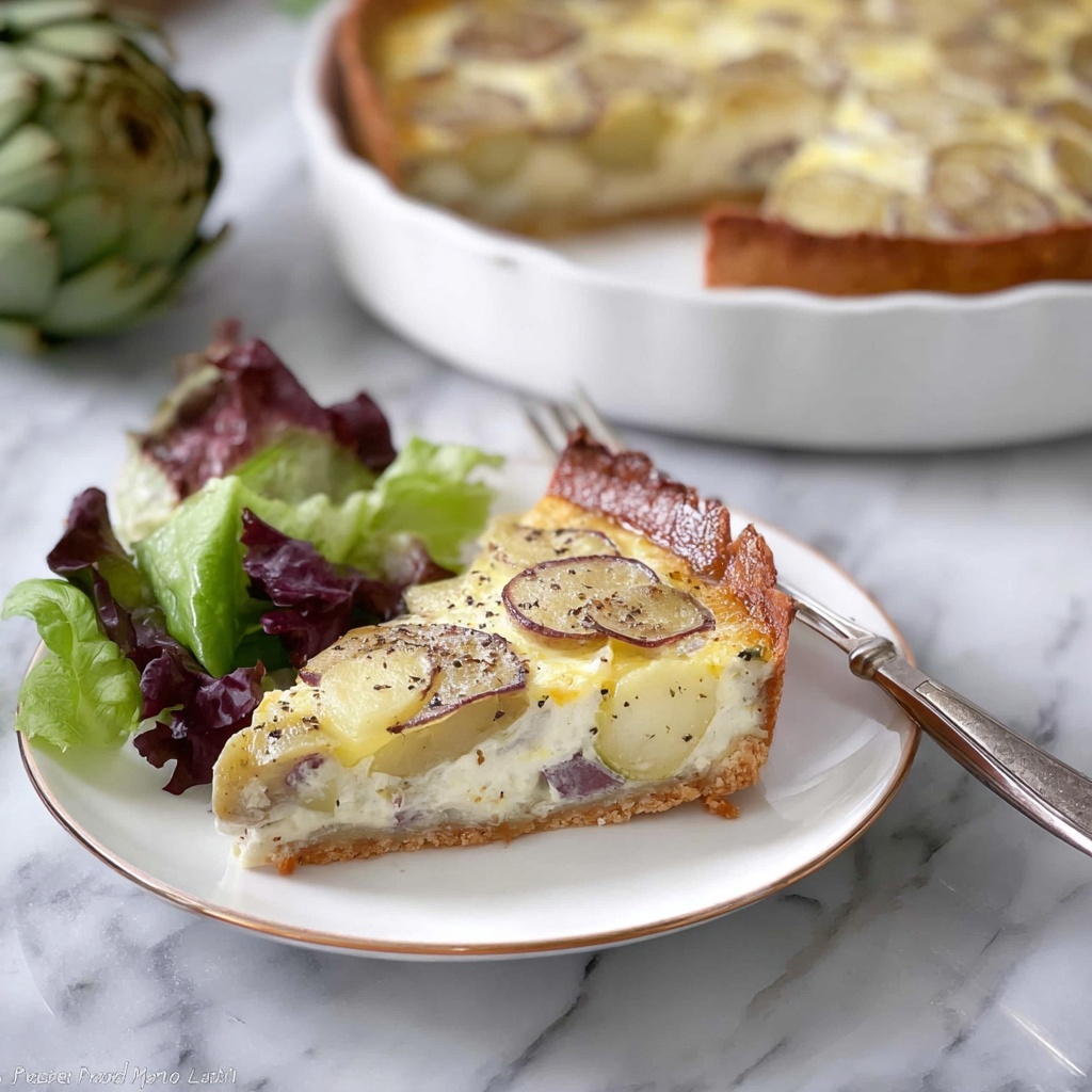 Potato, Goat Cheese, and Artichoke Quiche Recipe - Recipe Image