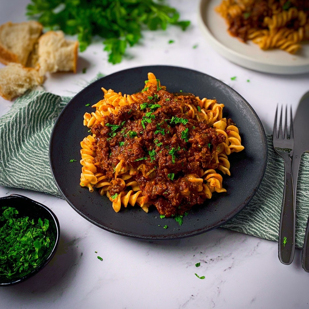 Homemade Bolognese Sauce with Gigli Pasta Recipe - Recipe Image