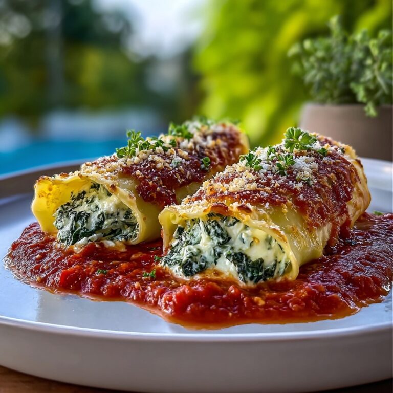 Spinach and Ricotta Stuffed Manicotti