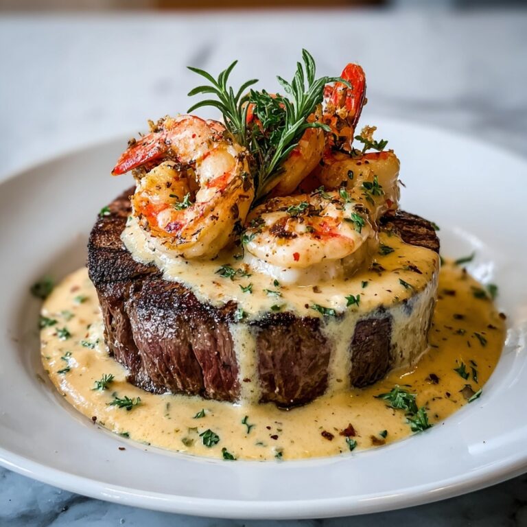 Decadent Filet Mignon with Shrimp and Lobster Cream Sauce Recipe