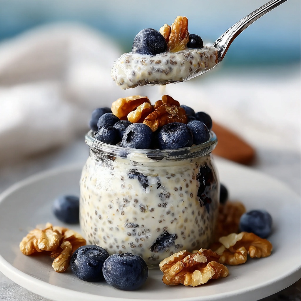 Blueberry Overnight Oats with Yogurt Recipe - Recipe Image