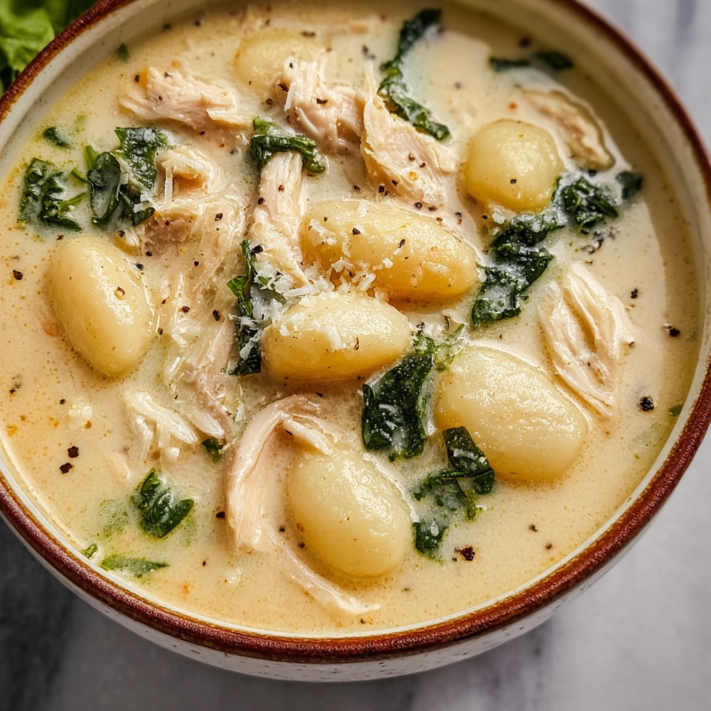 Creamy Garlic Chicken Gnocchi Soup Recipe - Recipe Image