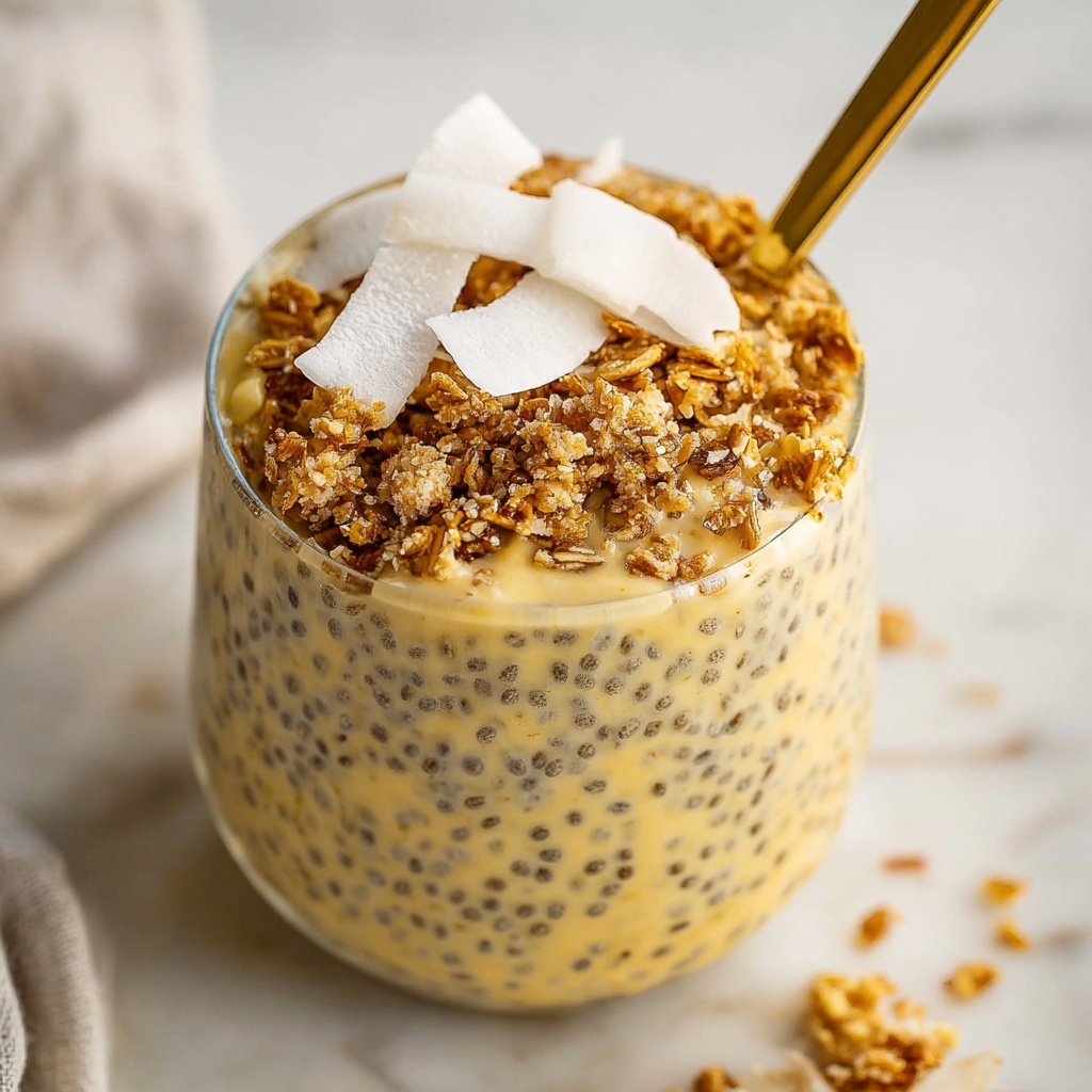Mango Lassi Chia Pudding with Sticky Walnut Crumble Recipe - Recipe Image