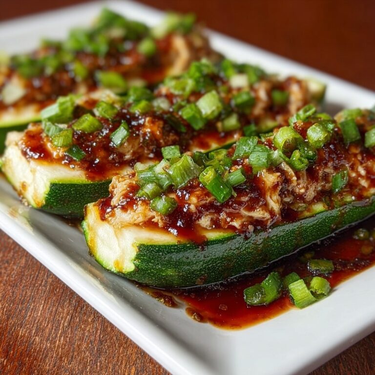 Sticky BBQ Chicken Zucchini Boats Recipe