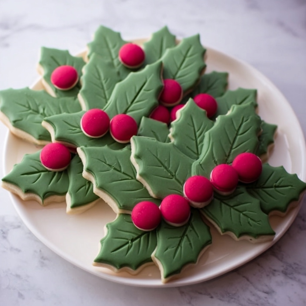 Holly and Berry Sugar Cookies Recipe - Recipe Image