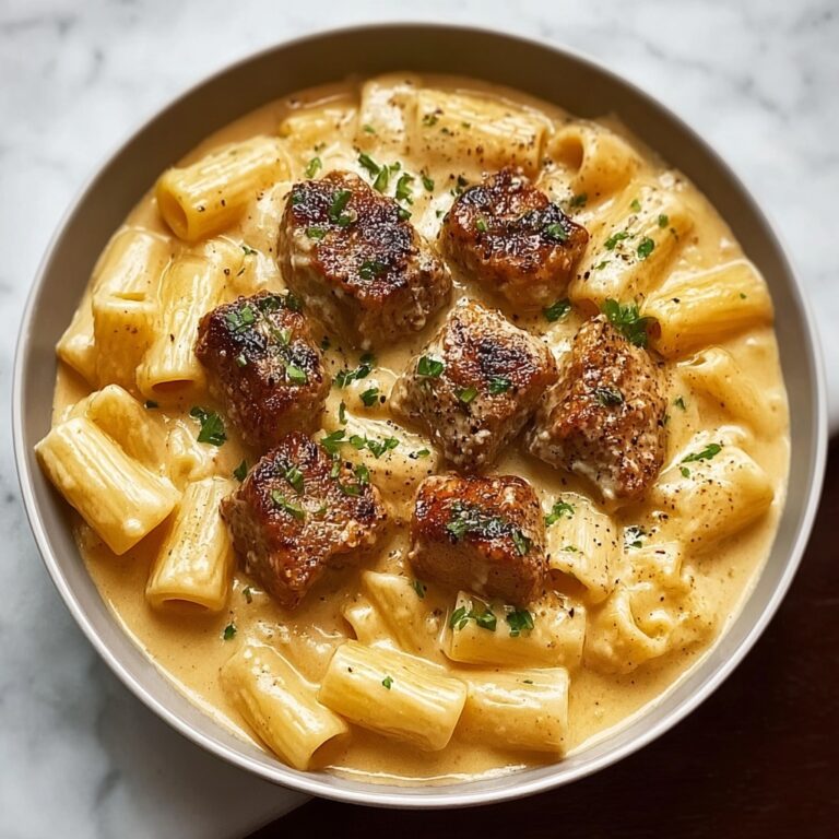 Creamy Garlic Butter Chicken and Rigatoni in Parmesan Sauce Recipe