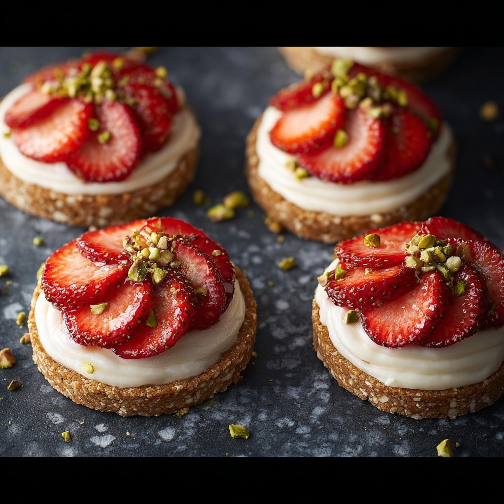 Mini Strawberry-Pistachio Mascarpone Tarts Recipe - Recipe Image