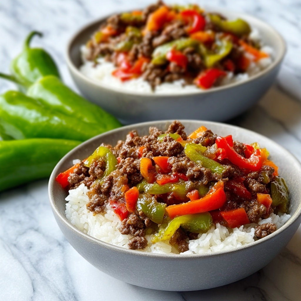 Beef and Pepper Rice Bowls Recipe - Recipe Image