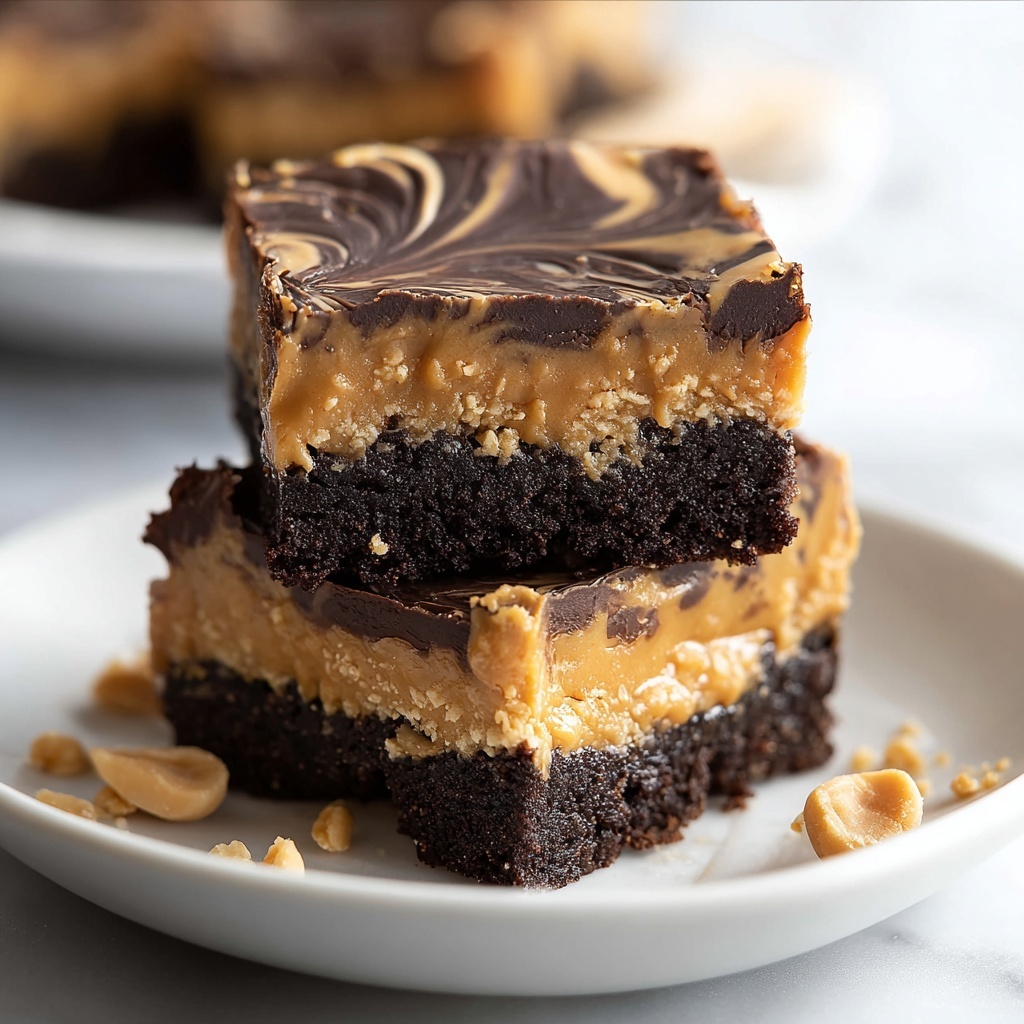 Chocolate Peanut Butter Ooey Gooey Butter Bars Recipe - Recipe Image