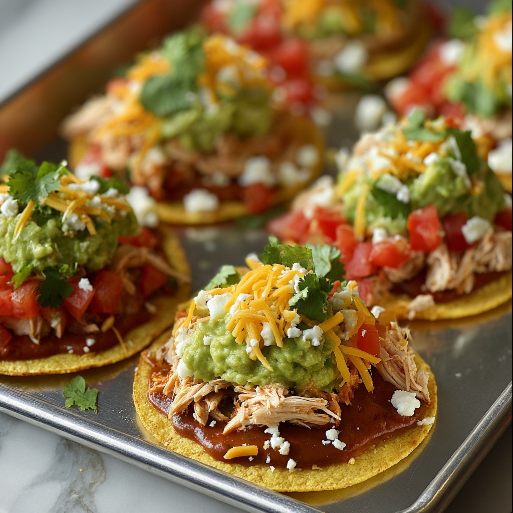 Easy Chicken Tostadas Recipe - Recipe Image