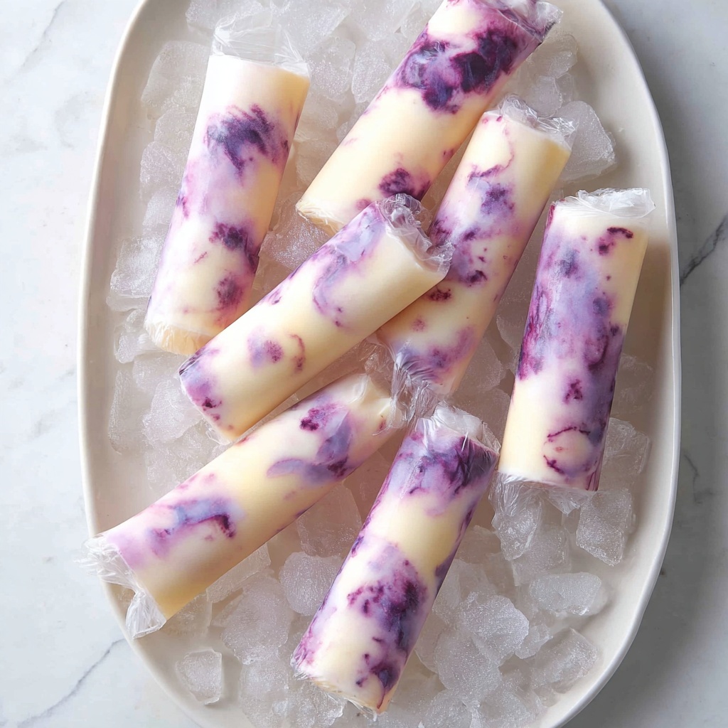 Blackberry, Pineapple and Coconut Swirl Italian Ice Pops Recipe - Recipe Image