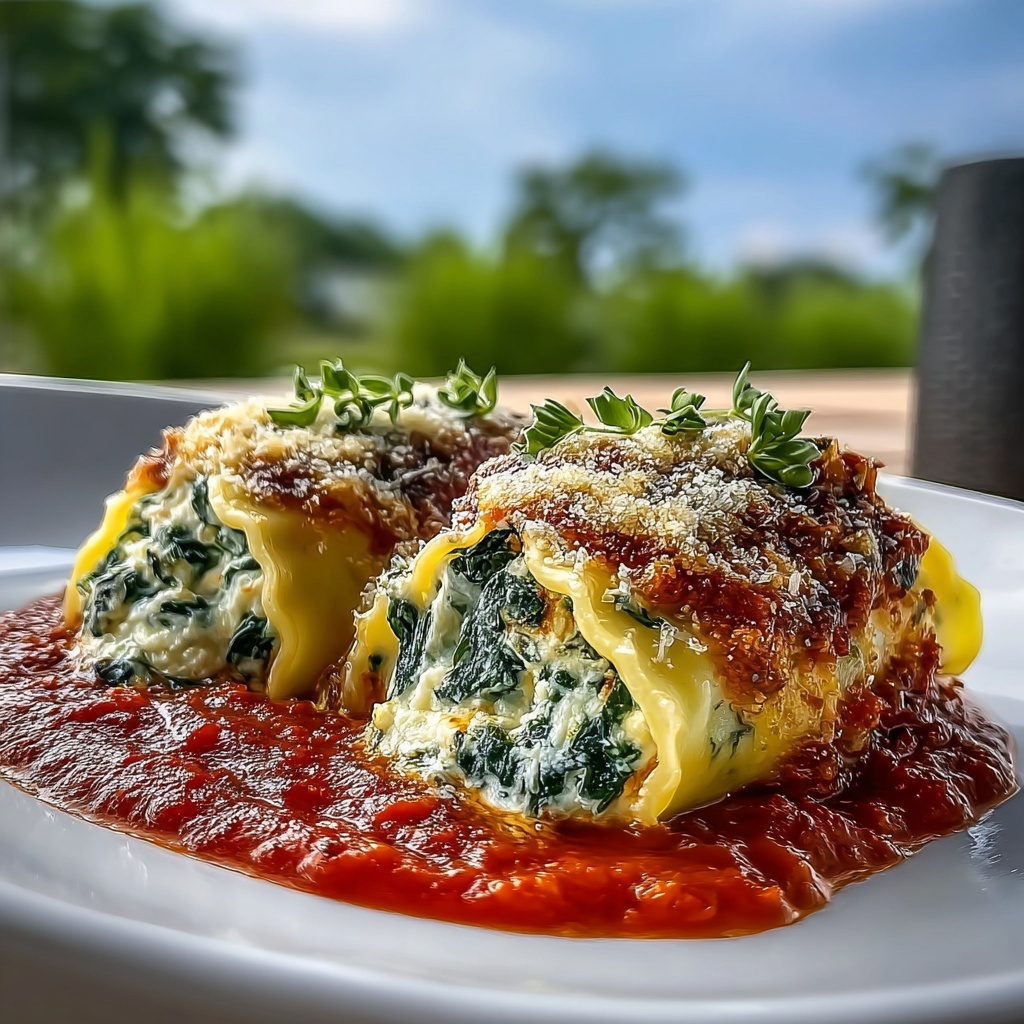 Spinach and Ricotta Stuffed Manicotti - Recipe Image