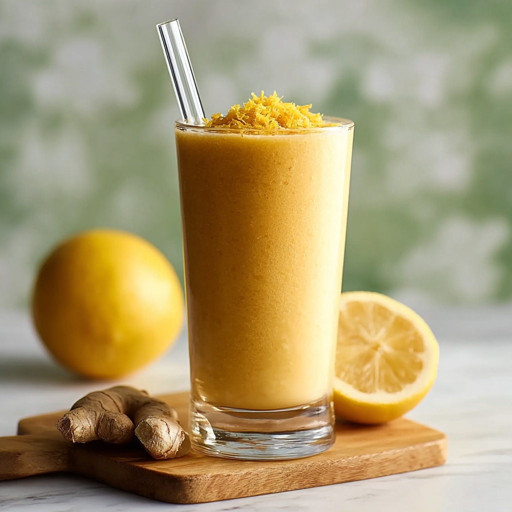 Fresh Lemon Ginger Detoxifying Smoothie Recipe - Recipe Image