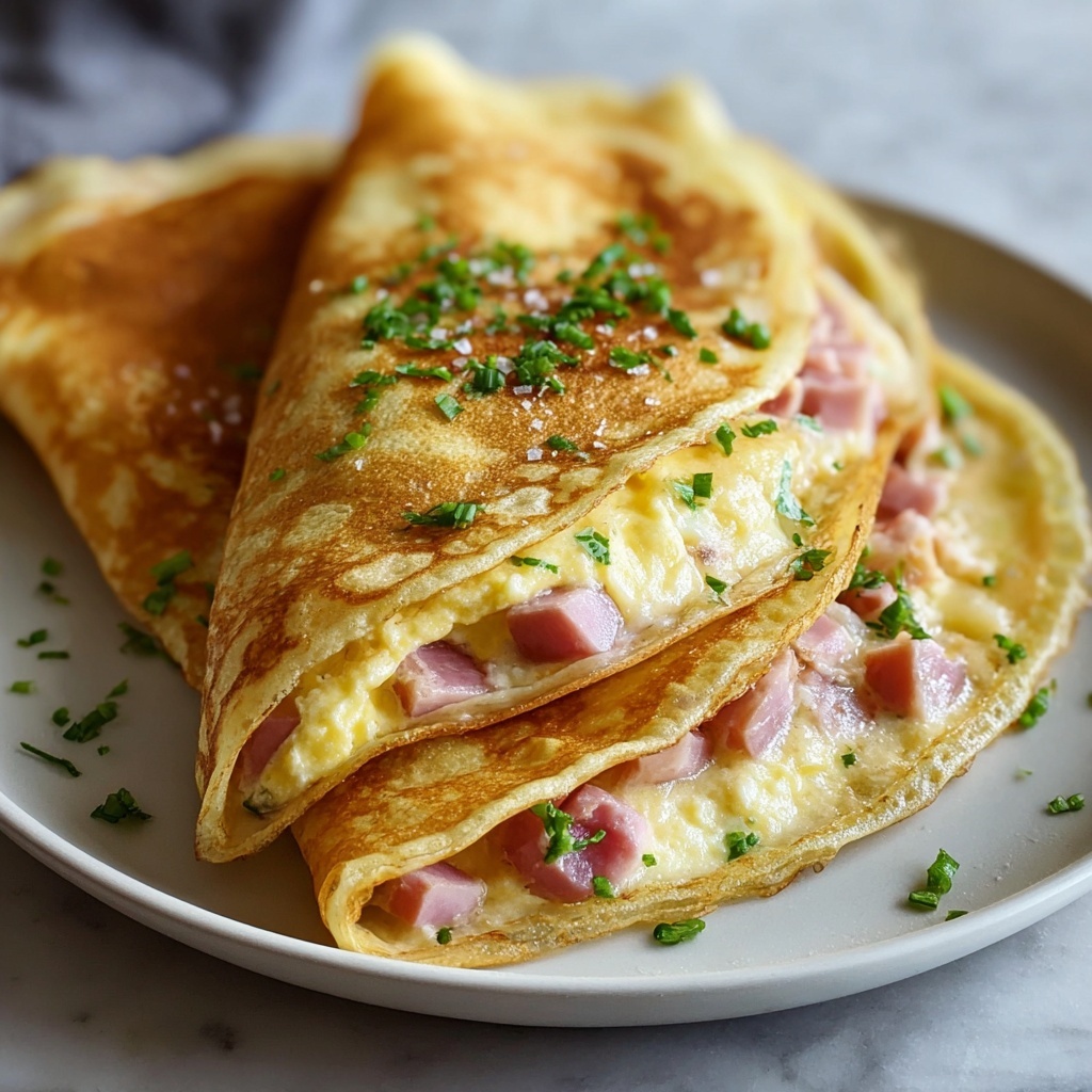 Egg, Ham, and Cheese Crepes for Breakfast Bliss Recipe - Recipe Image