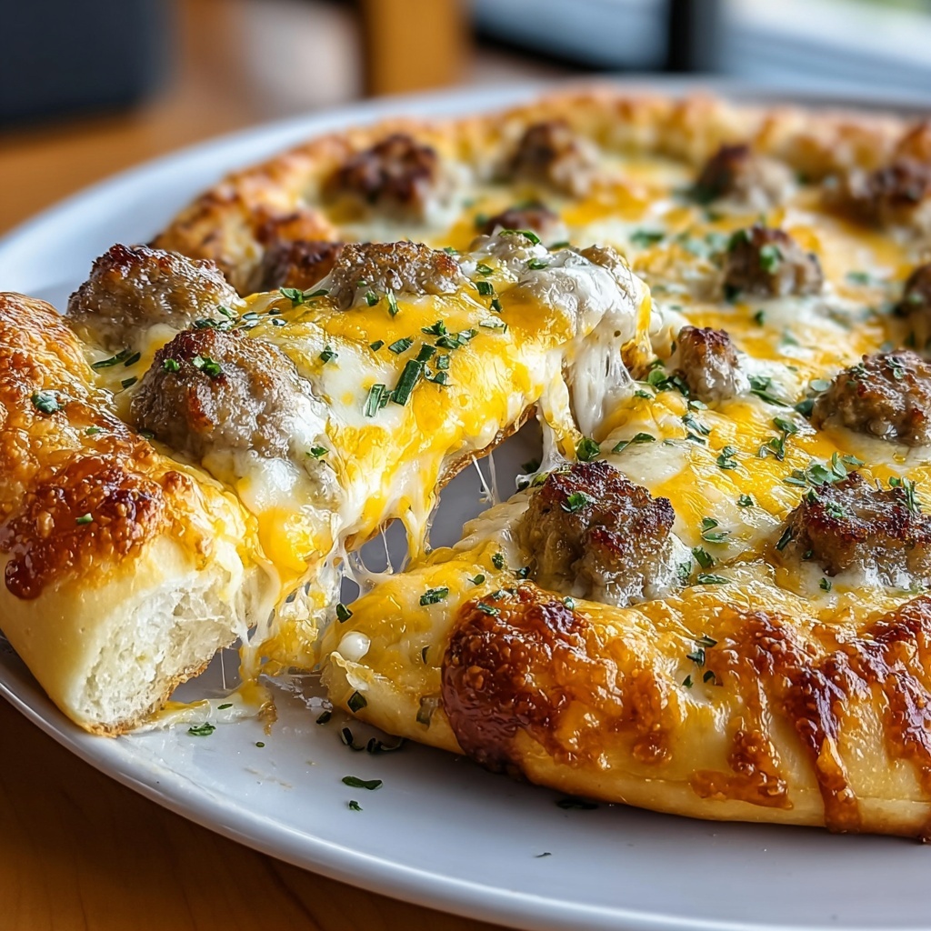 Sausage Gravy Crescent Roll Breakfast Pizza Recipe - Recipe Image
