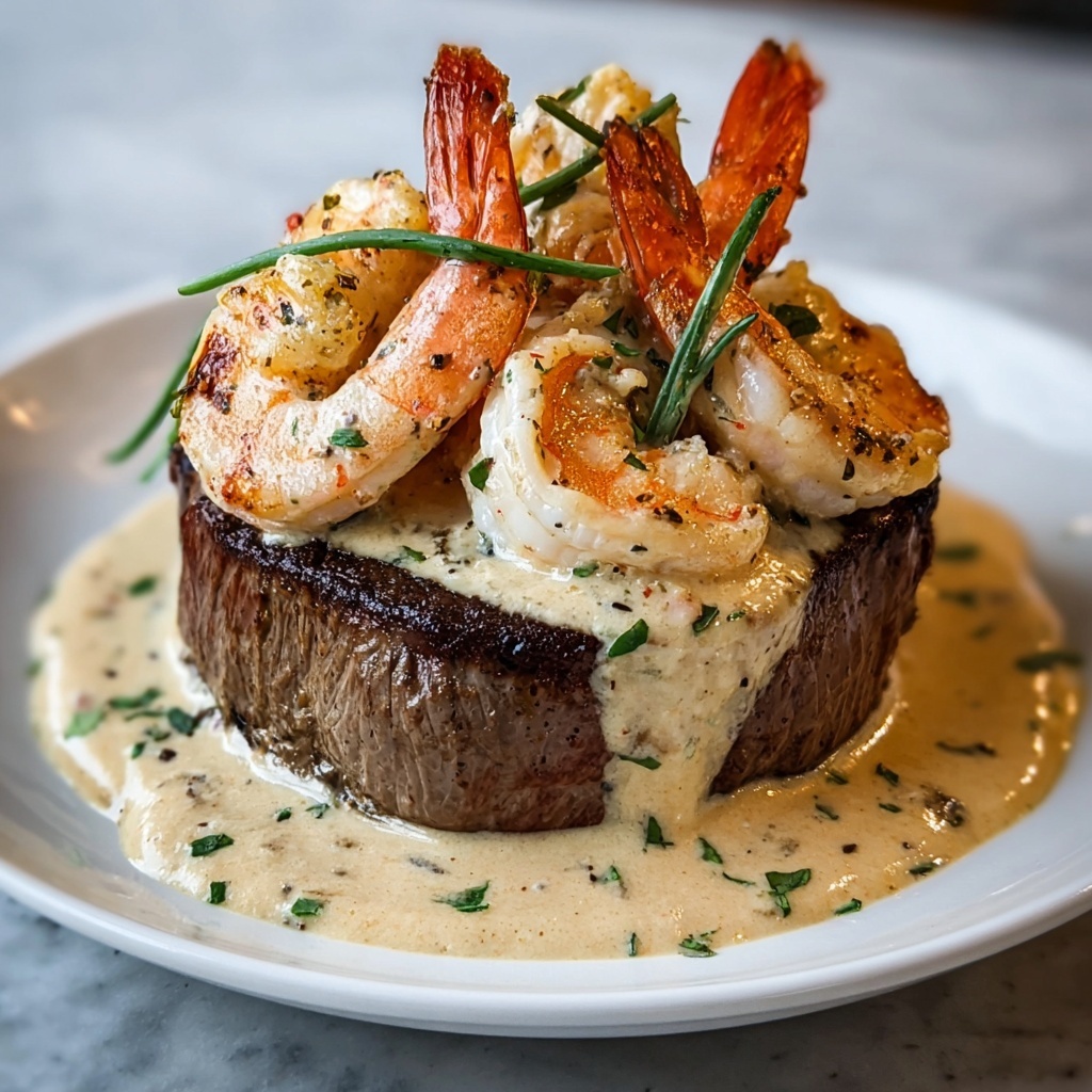 Decadent Filet Mignon with Shrimp and Lobster Cream Sauce Recipe - Recipe Image