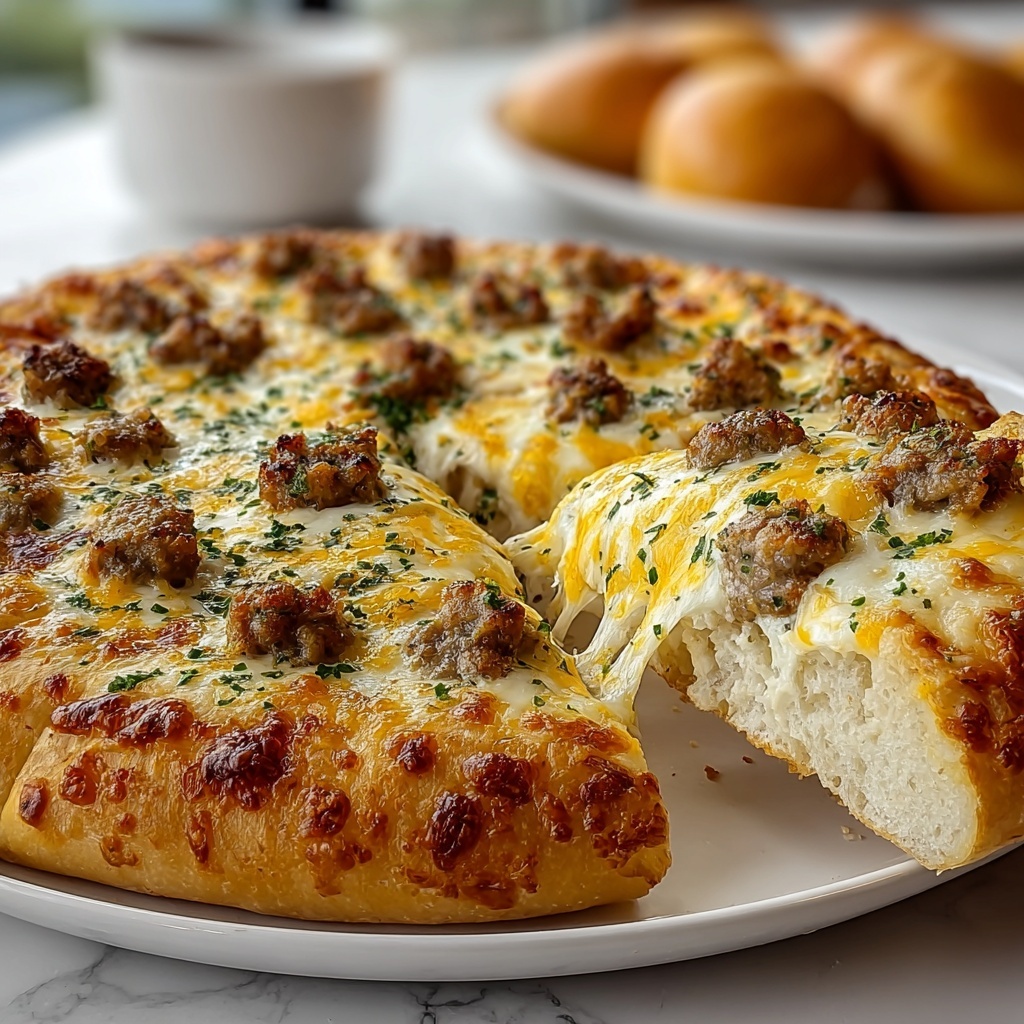 Sausage Gravy Crescent Roll Breakfast Pizza Recipe - Recipe Image