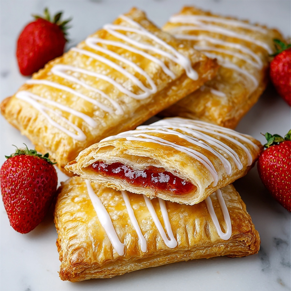 Easy Strawberry Toaster Strudels with Icing Recipe - Recipe Image