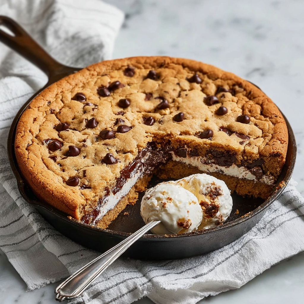 Chip Skillet Cookie with Cheesecake Filling Recipe - Recipe Image