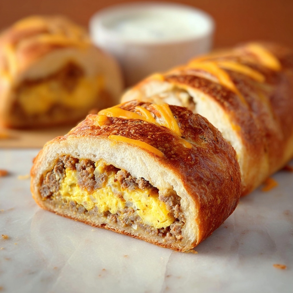Breakfast Sausage and Egg Stromboli Recipe - Recipe Image