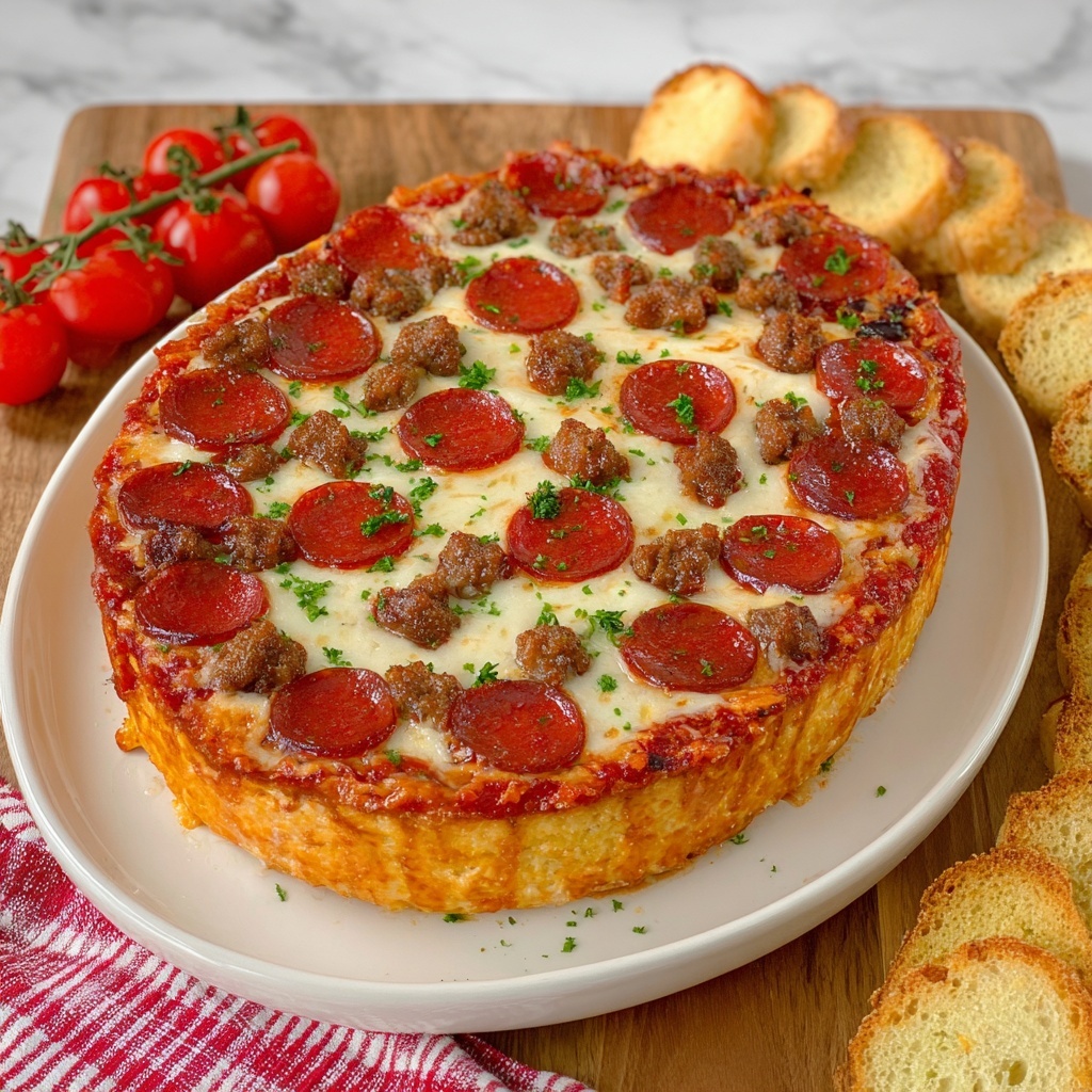 Hot Honey Pepperoni and Sausage Pizza Dip Recipe - Recipe Image