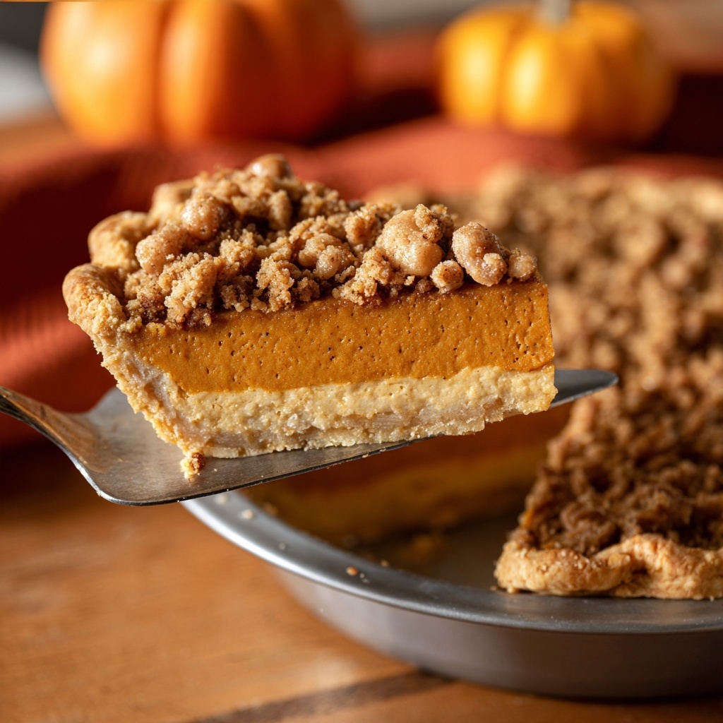 Ultimate Pumpkin Pie with Pecan Streusel Topping Recipe - Recipe Image