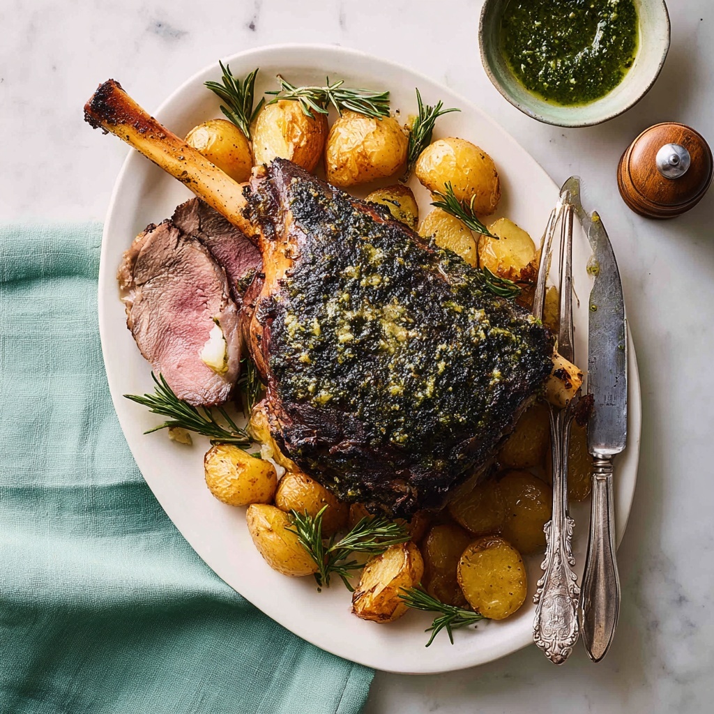 Roast Leg of Lamb with Garlic and Herbs Recipe - Recipe Image
