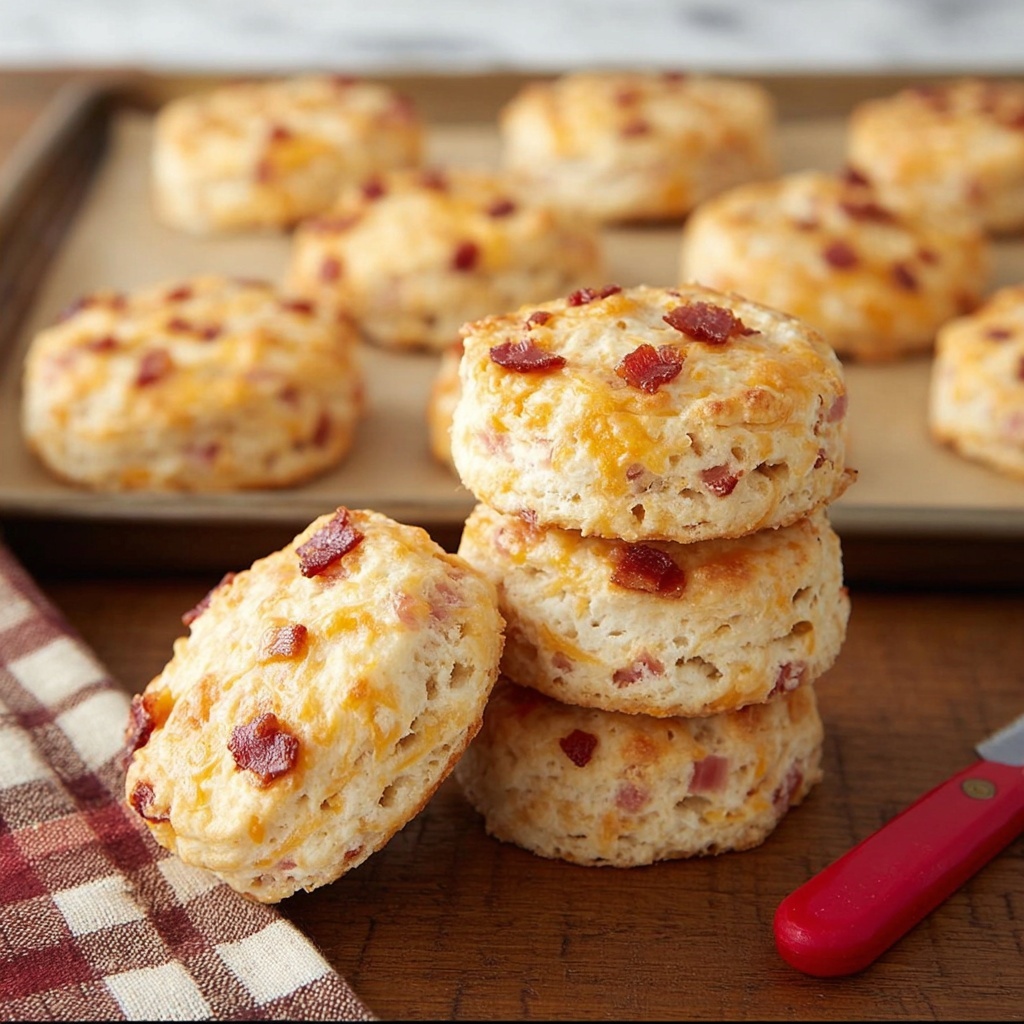 Ham and Cheddar Biscuits Recipe - Recipe Image