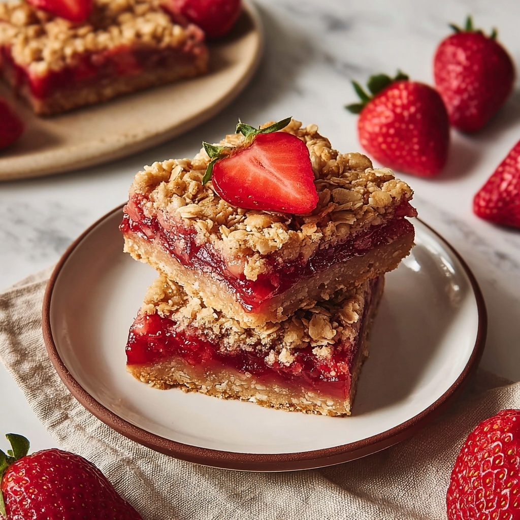Healthy Strawberry Oatmeal Bars Recipe - Recipe Image