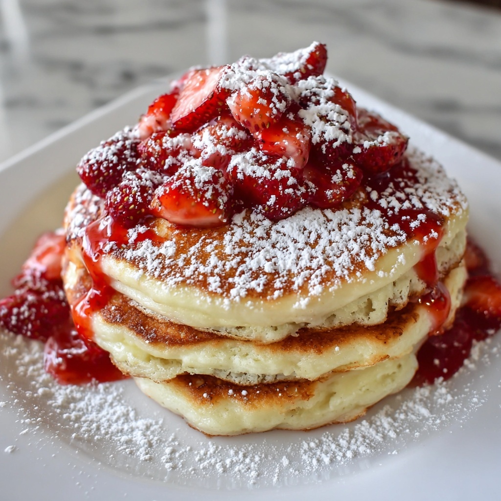 Fluffy Strawberry Cheesecake Pancakes: Irresistibly Creamy! Recipe - Recipe Image