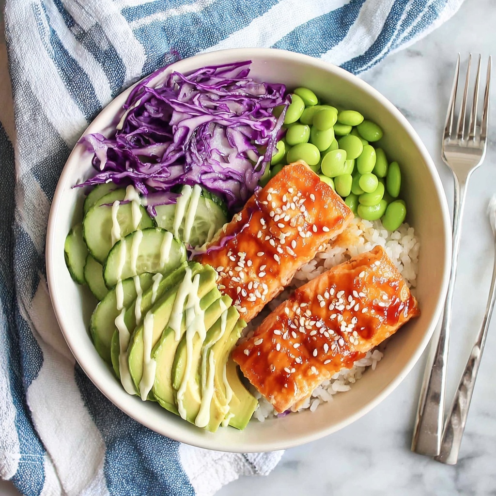 Crispy Salmon Rice Bowls with Sriracha Mayo and Ginger Scallion Rice Recipe - Recipe Image