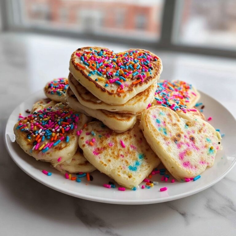 Rainbow Heart Sprinkle Pancakes Recipe