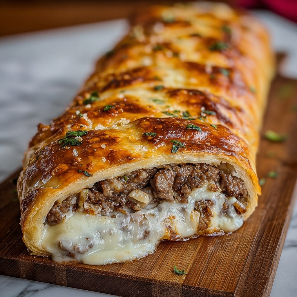 Philly Cheesesteak Stromboli Recipe - Recipe Image