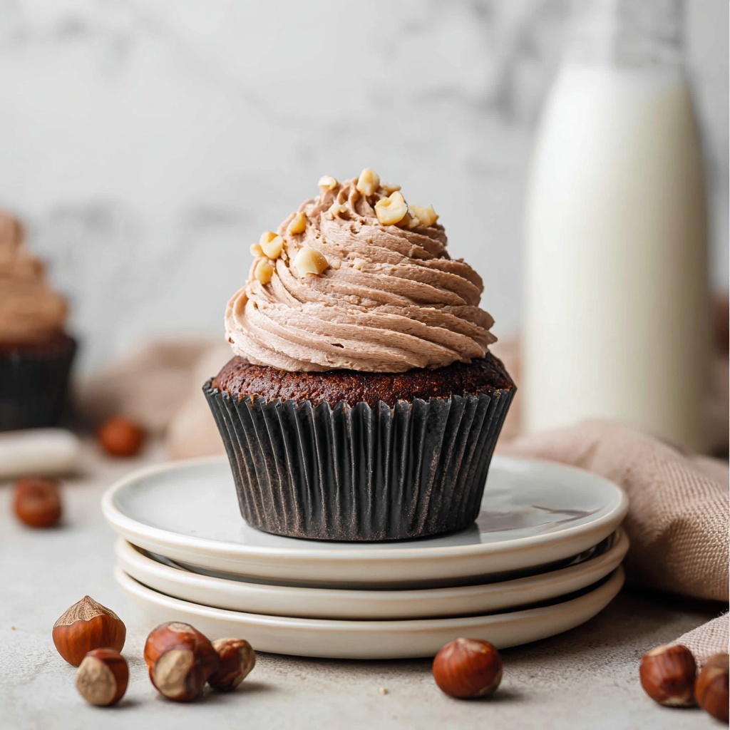 Chocolate Hazelnut Cupcakes with Nutella Buttercream Recipe - Recipe Image