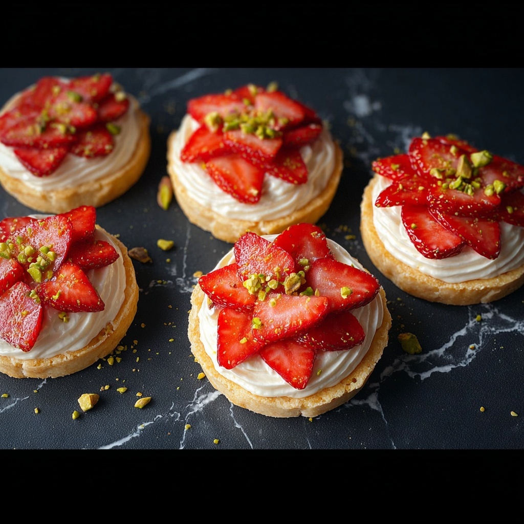 Mini Strawberry-Pistachio Mascarpone Tarts Recipe - Recipe Image