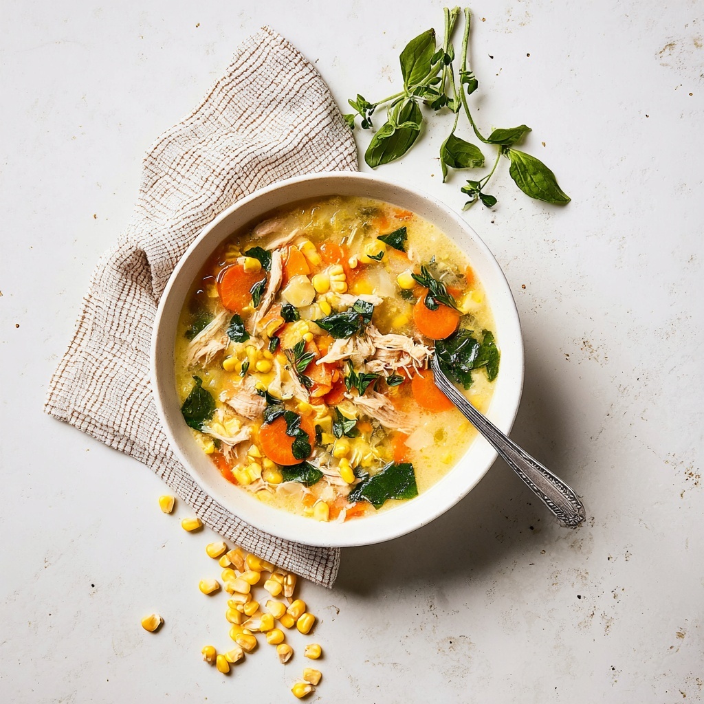 Easy Slow Cooker Chicken & Corn Soup Recipe - Recipe Image