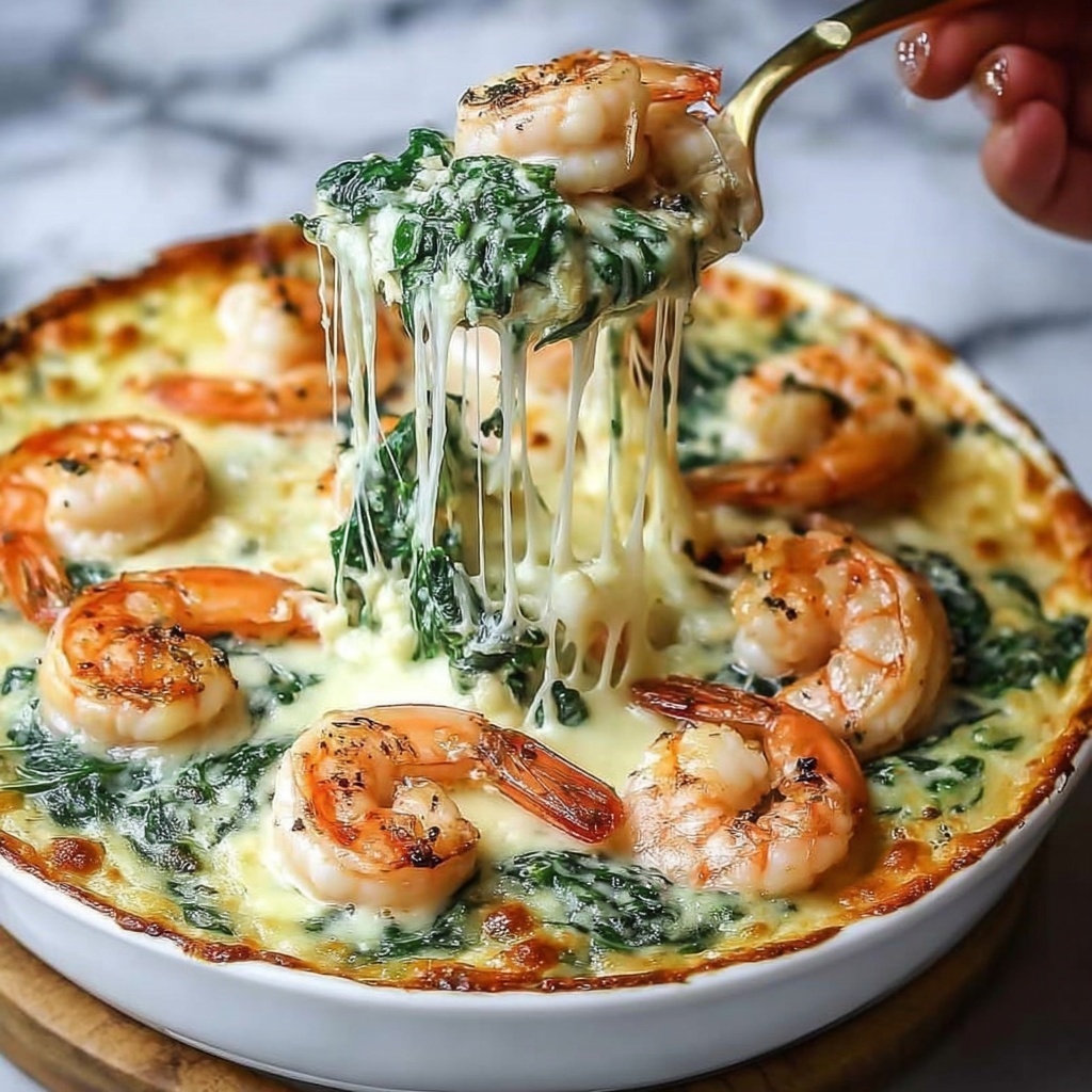 Shrimp and Spinach with Rich Creamy Crab Cheese Recipe - Recipe Image
