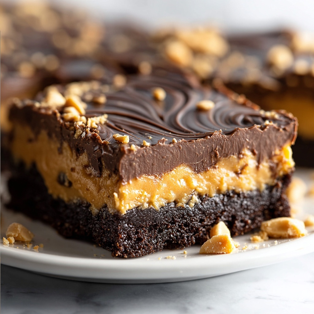 Chocolate Peanut Butter Ooey Gooey Butter Bars Recipe - Recipe Image