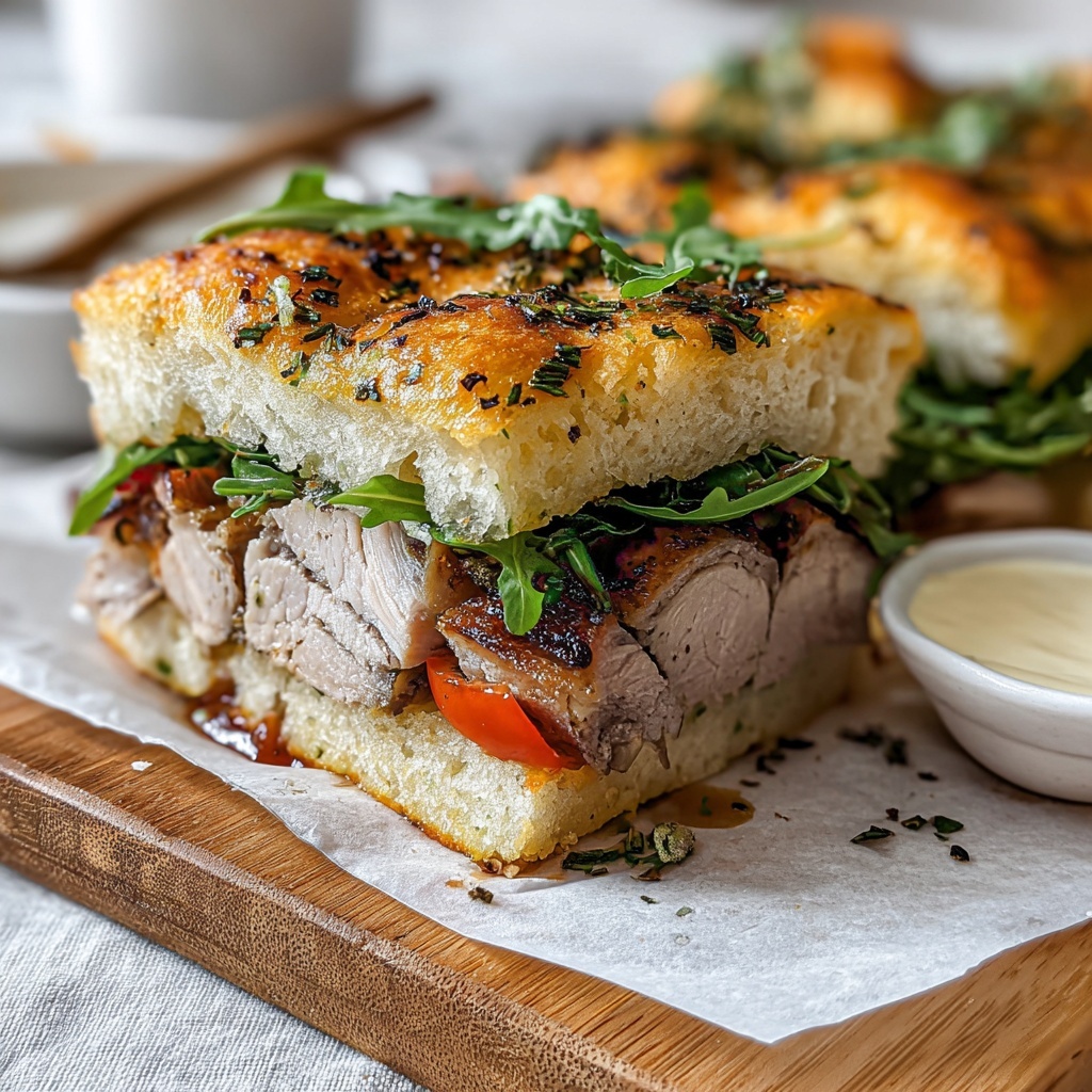 Focaccia Sandwich with Roast Chicken Filling Recipe - Recipe Image