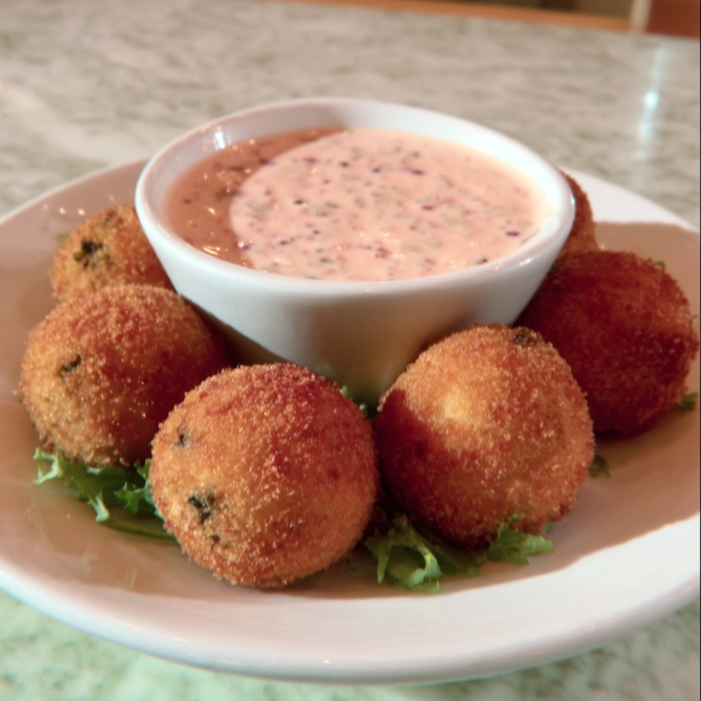 Mashed Potato Croquettes with Cranberry Mayo Recipe - Recipe Image