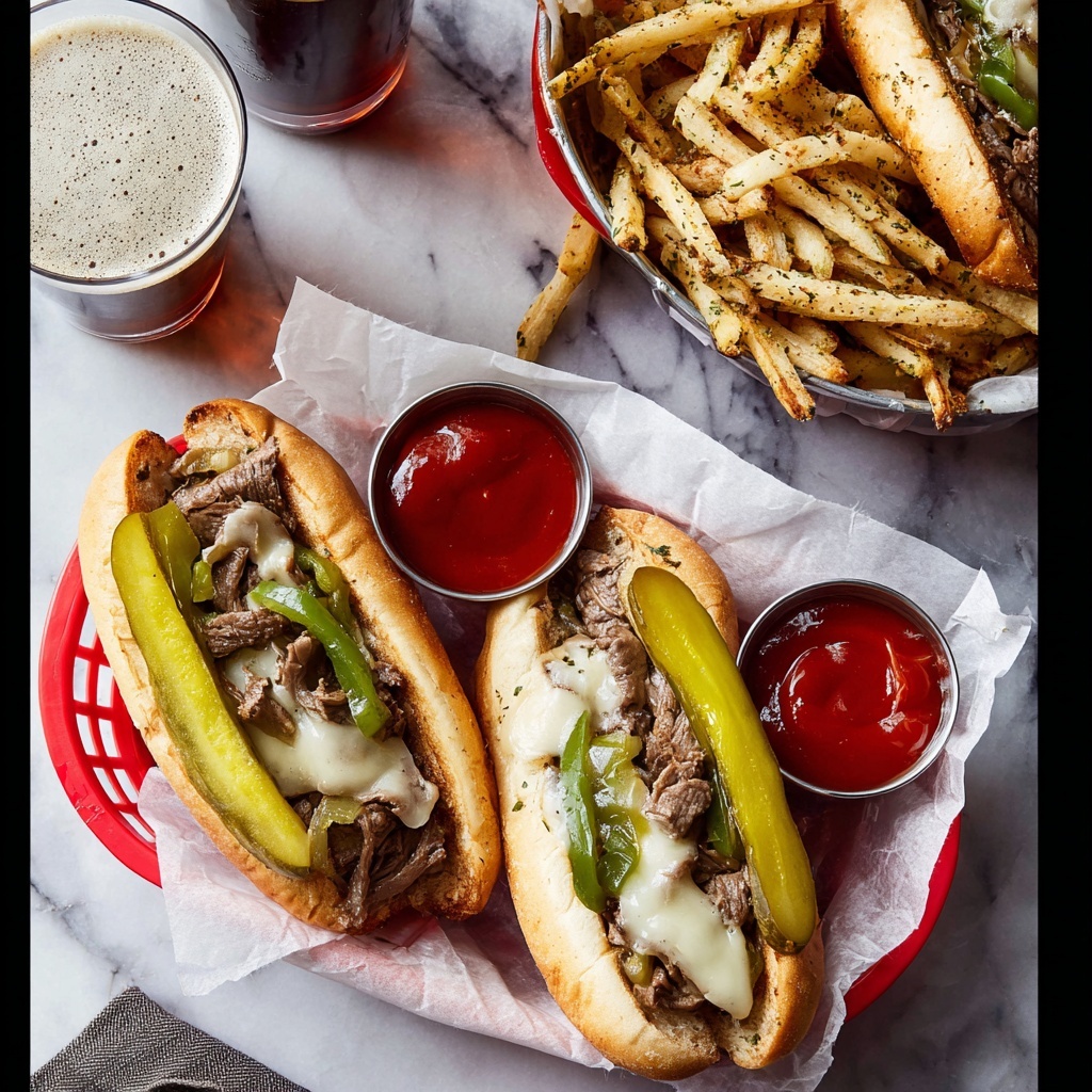 Crockpot Philly CheeseSteaks with Mushrooms, Peppers, and Provolone Recipe - Recipe Image