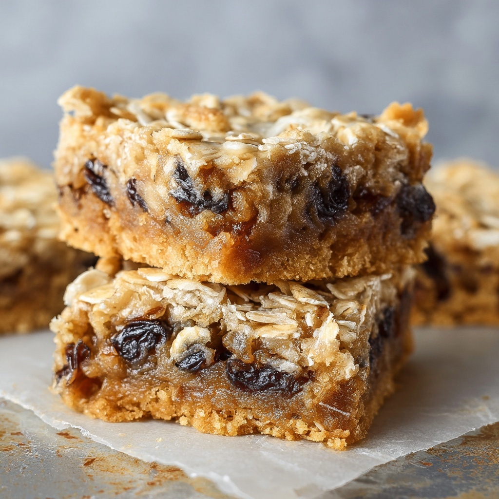 Oatmeal Raisin Cookie Bars Recipe - Recipe Image