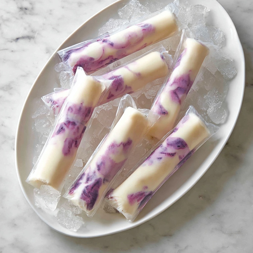 Blackberry, Pineapple and Coconut Swirl Italian Ice Pops Recipe - Recipe Image