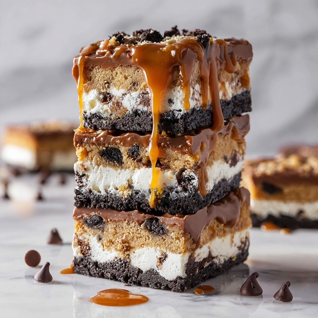Chocolate Chip Cookie Oreo Cheesecake Bars Recipe - Recipe Image