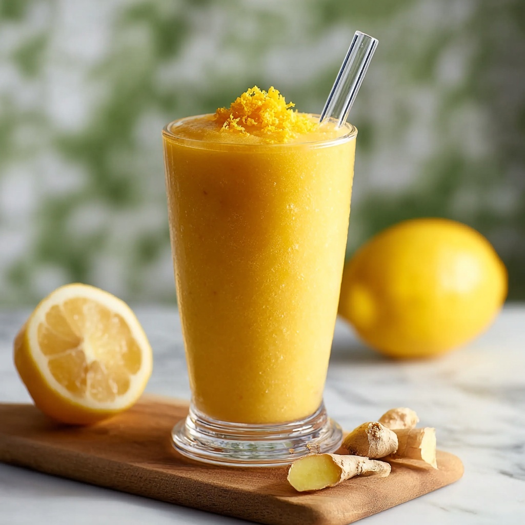 Fresh Lemon Ginger Detoxifying Smoothie Recipe - Recipe Image