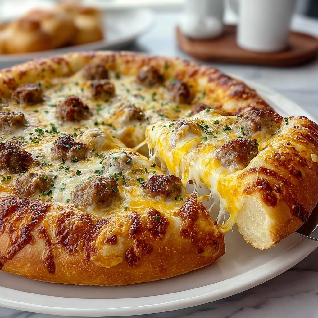 Sausage Gravy Crescent Roll Breakfast Pizza Recipe - Recipe Image